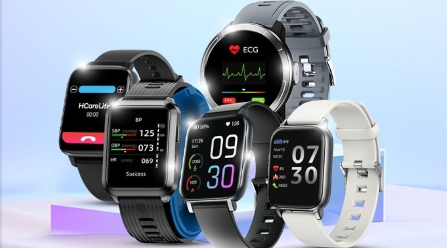 hcare all smartwatch wise plus life go ii go blue background