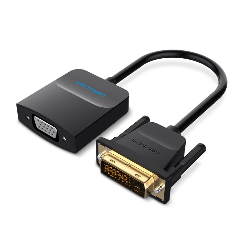 สายแปลง Vention DVI to VGA Converter Black Metal Type สายแปลง Vention DVI to VGA Converter Black Metal Type