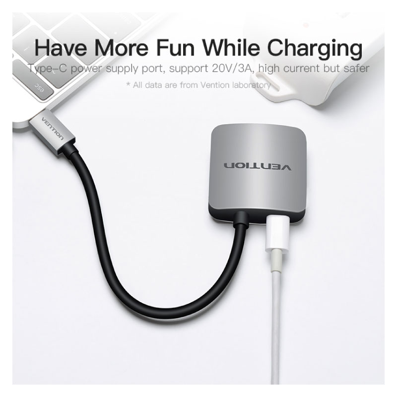 สายแปลง Vention Type-C to HDMI Converter 0.1M Gray