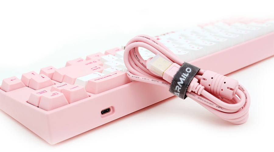 คีย์บอร์ด Ducky Miya Pro Sakura LED Pink Mechanical Keyboard