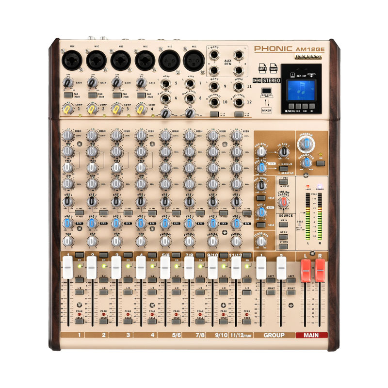 มิกเซอร์ PHONIC AM12GE Analog Mixer Gold Edition มิกเซอร์ PHONIC AM12GE Analog Mixer Gold Edition