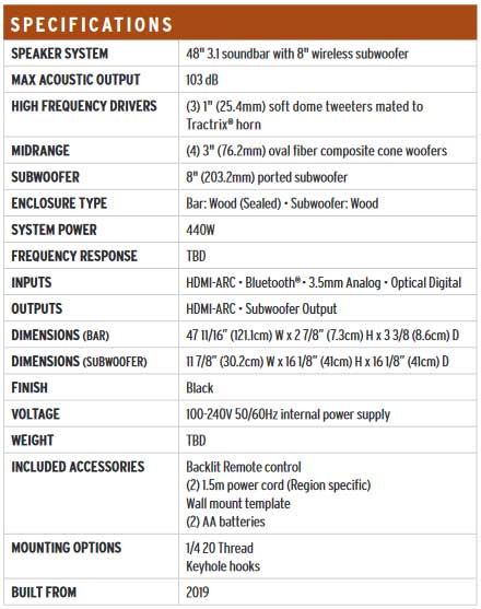 ลำโพง Klipsch BAR 48 Sound Bar Speaker Tech Spec ลำโพง Klipsch BAR 48 Sound Bar Speaker Tech Spec