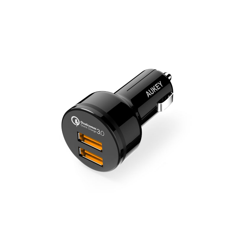 ที่ชาร์จโทรศัพท์ในรถ Aukey CC-T8 Dual Quick charge 3.0 Car Charger ที่ชาร์จโทรศัพท์ในรถ Aukey CC-T8 Dual Quick charge 3.0 Car Charger