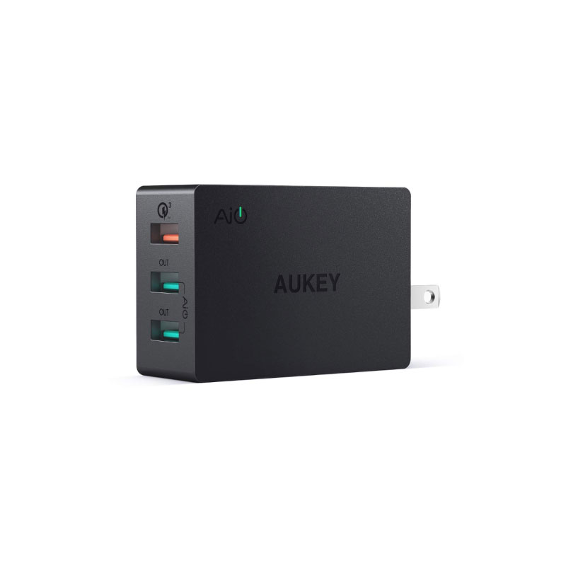 ตัวแปลง Aukey PA-T14 2 Port AiPower Charging +1 Port QC 3.0 Adapter ตัวแปลง Aukey PA-T14 2 Port AiPower Charging +1 Port QC 3.0 Adapter