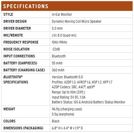 หูฟังไร้สาย Klipsch T5 True Wireless Tech Spec หูฟังไร้สาย Klipsch T5 True Wireless Tech Spec