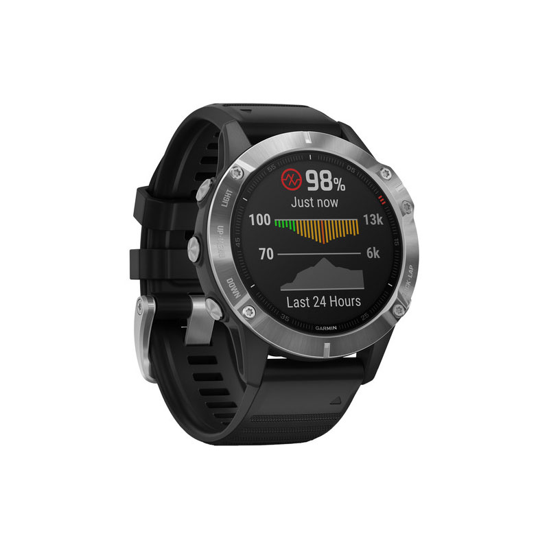 Garmin-Fenix-6-Sport-Watch-Silver-Black-Band-1