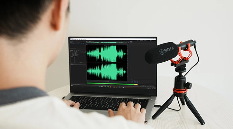 boya shotgun microphone recording