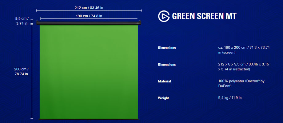 Elgato Green Screen MT สเปค ขนาด Elgato Green Screen MT