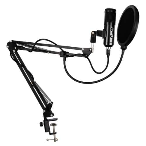 ไมโครโฟน Signo MP-704 Condenser Microphone stand white background