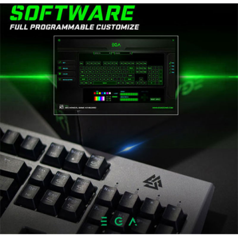 คีย์บอร์ด EGA K1 Mechanical Keyboard Blue Sw