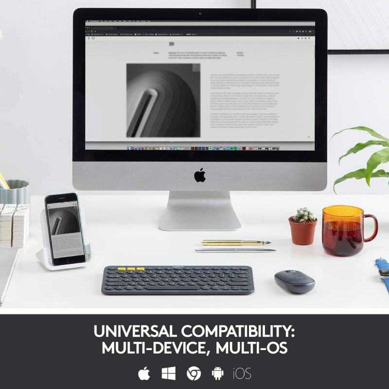 คีย์บอร์ด Logitech K380 Multi-Device Bluetooth Keyboard Black (EN)
