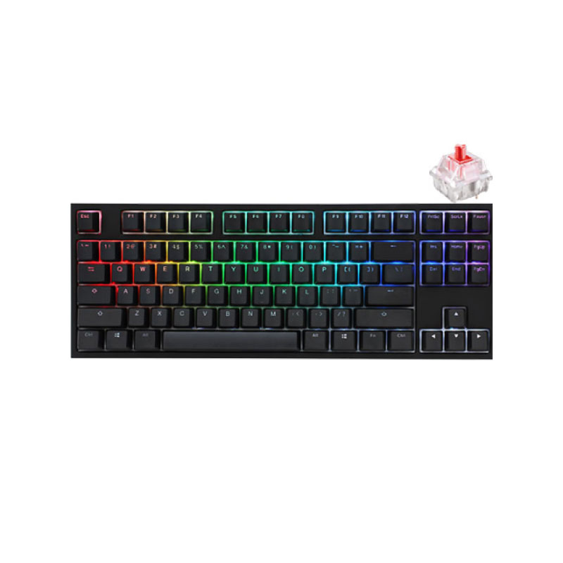 คีย์บอร์ด Ducky One 2 TKL RGB Mechanical Keyboard Black Red SW