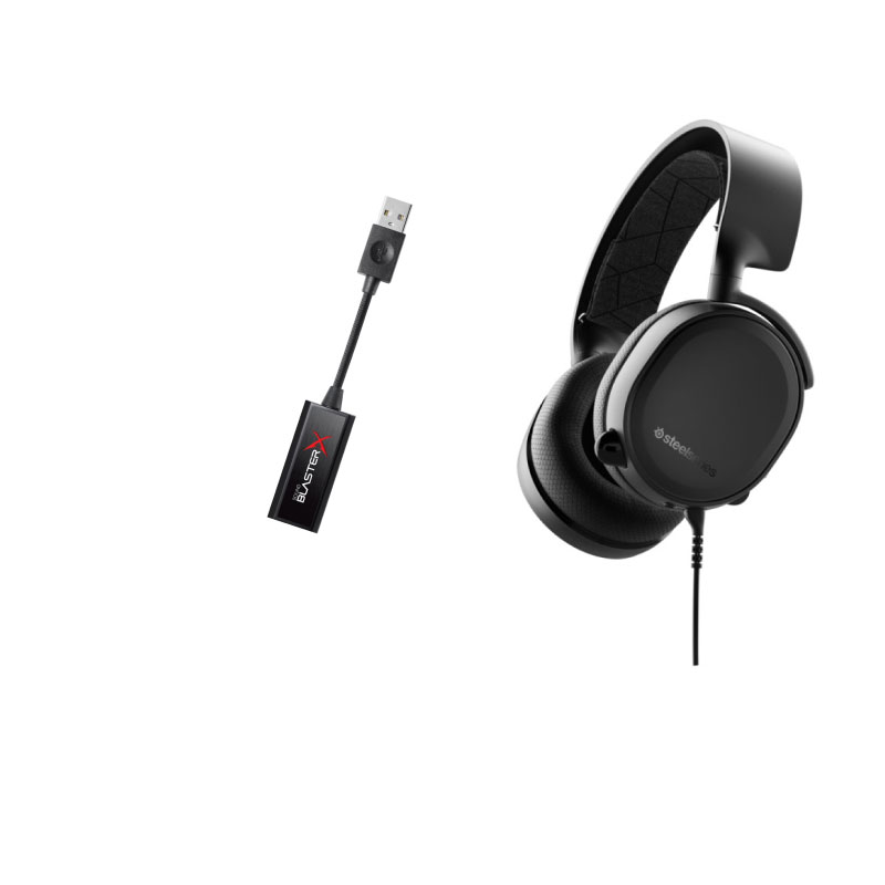 ชุดหูฟังเล่นเกม SteelSeries Arctis 3 7.1 + Creative G1 ชุดหูฟังเล่นเกม SteelSeries Arctis 3 7.1 + Creative G1