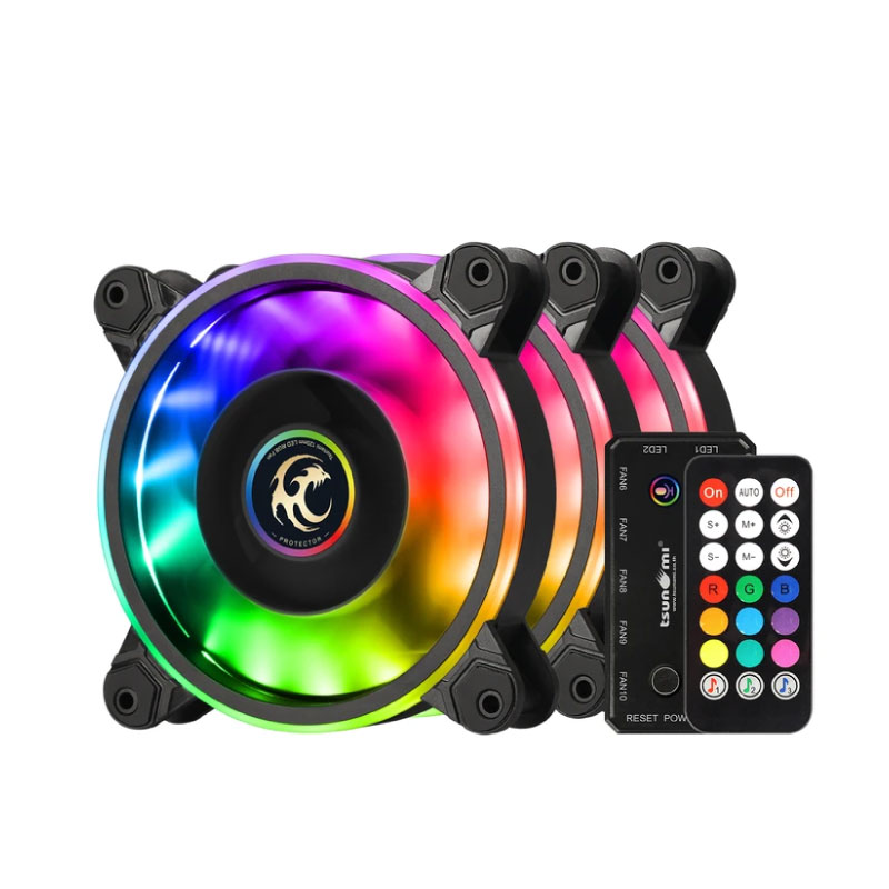 พัดลมระบายความร้อน Tsunami Protector 1262 ARGB 12 CM + Remote พัดลมระบายความร้อน Tsunami Protector 1262 ARGB 12 CM + Remote