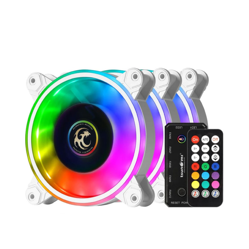 พัดลมระบายความร้อน Tsunami Protector 1262 ARGB 12 CM + Remote White