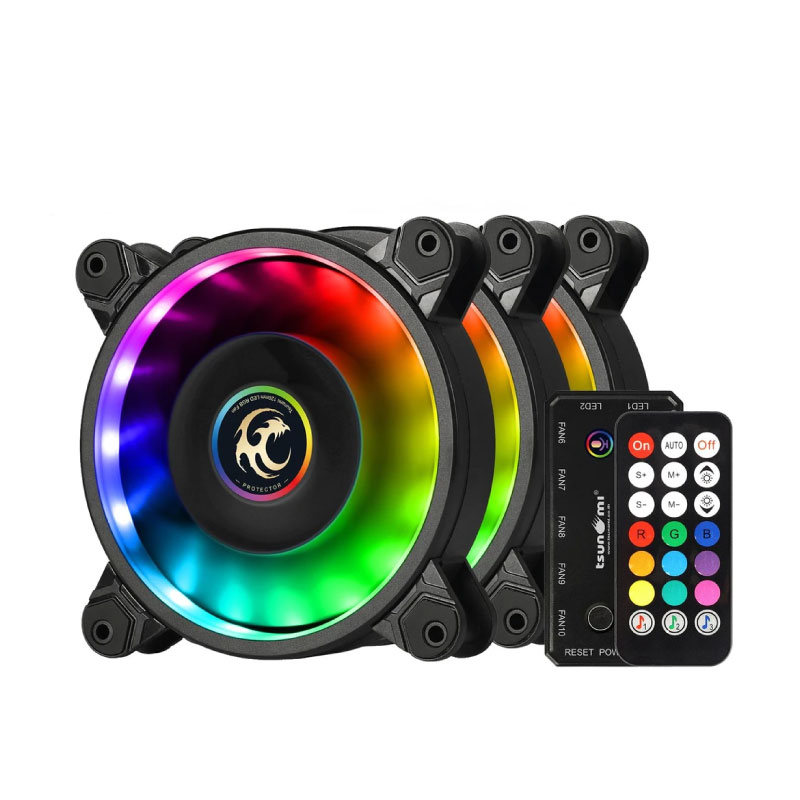 พัดลมระบายความร้อน Tsunami Protector 1263 ARGB 12 CM + Remote พัดลมระบายความร้อน Tsunami Protector 1263 ARGB 12 CM + Remote