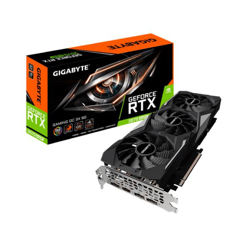 การ์ดจอ Gigabyte Geforce RTX 2070 Super Gaming OC 3X 8GB GDDR6 256 Bit VGA การ์ดจอ Gigabyte Geforce RTX 2070 Super Gaming OC 3X 8GB GDDR6 256 Bit VGA