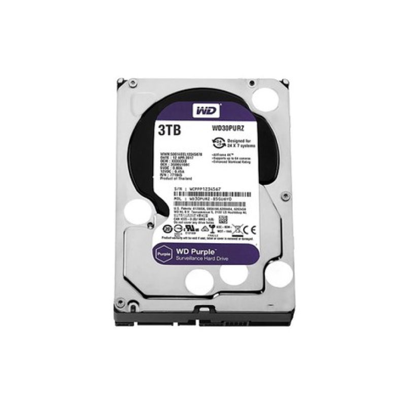 ฮาร์ดดิสก์ WD 3 TB AV WD30PURZ Purple Harddisk 1