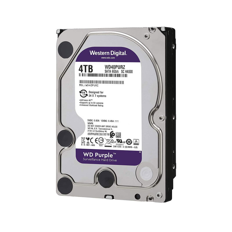 ฮาร์ดดิสก์ WD 4 TB AV WD40PURZ Purple Harddisk ฮาร์ดดิสก์ WD 4 TB AV WD40PURZ Purple Harddisk