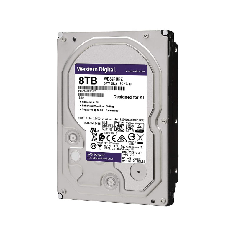 ฮาร์ดดิสก์ WD 8 TB AV WD82PURZ Purple Harddisk ฮาร์ดดิสก์ WD 8 TB AV WD82PURZ Purple Harddisk