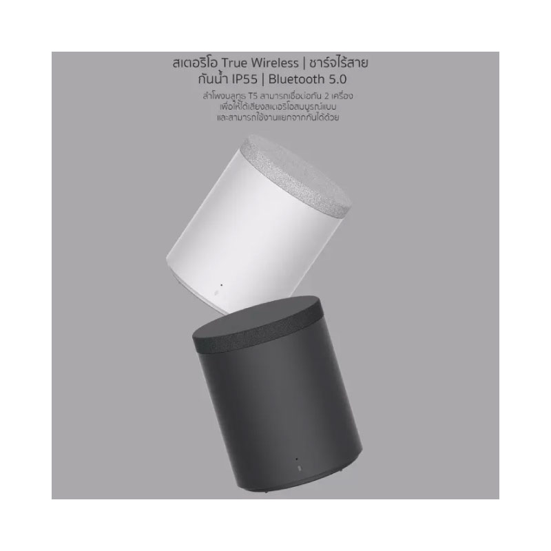 ลำโพงไร้สาย Eloop T5 TWS Bluetooth Speaker White