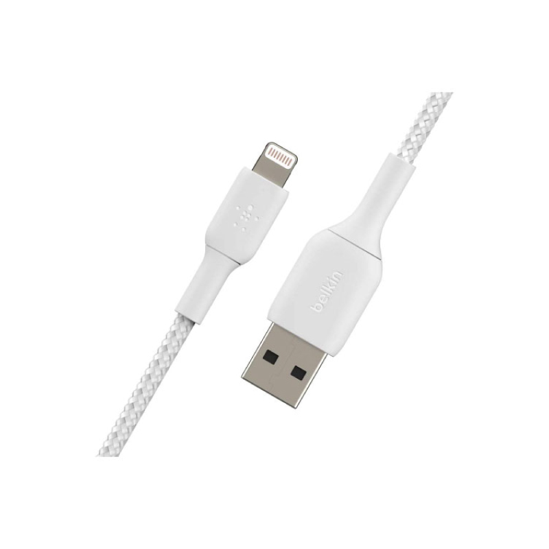 สายชาร์จ Belkin Double Nylon 12W USB-A to Lightning White