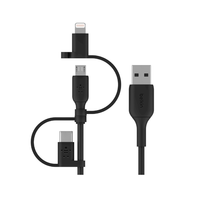 สายชาร์จ Belkin BOOSTCHARGE PVC 3in1 12W 1M สายชาร์จ Belkin BOOSTCHARGE PVC 3in1 12W 1M
