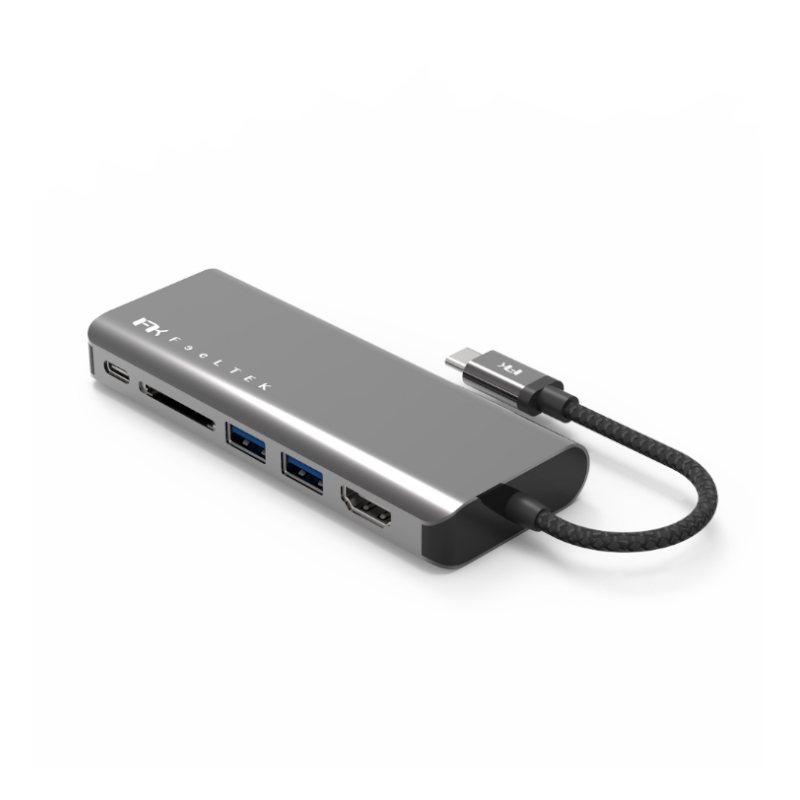 อะแดปเตอร์ Feeltek Portable 6 in 1 USB-C Hub Black