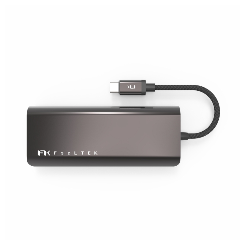 อะแดปเตอร์ Feeltek Portable 6 in 1 USB-C Hub Black