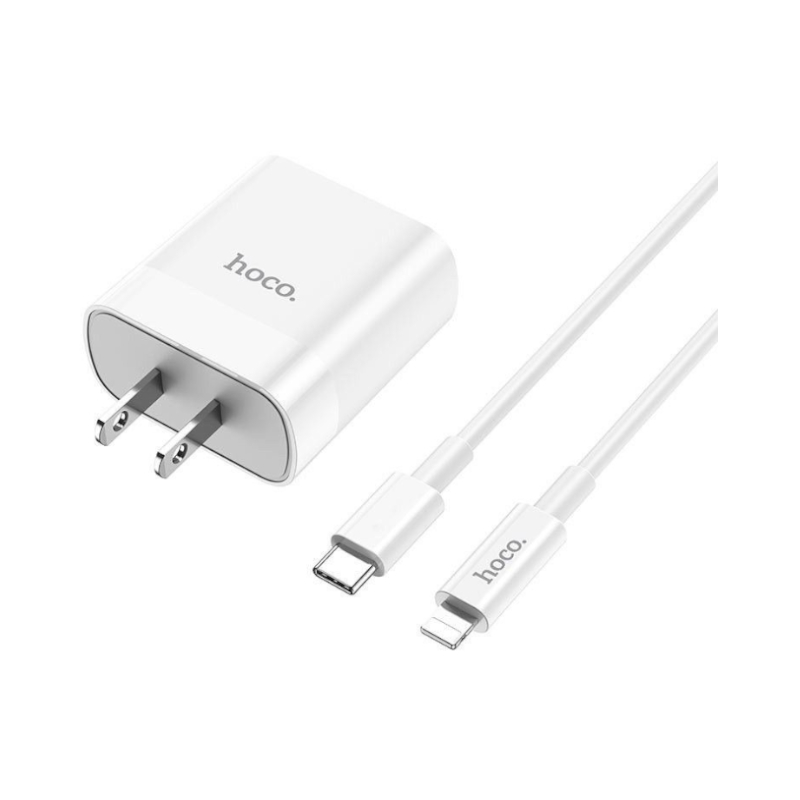 หัวชาร์จพร้อมสาย Hoco C80 PD 20W & QC3.0 Bundle หัวชาร์จพร้อมสาย Hoco C80 PD 20W & QC3.0 Bundle