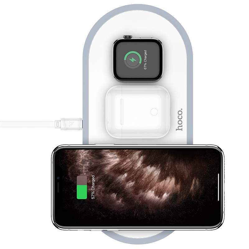 ที่ชาร์จไร้สาย Hoco CW24 3in1 Wireless Charger White