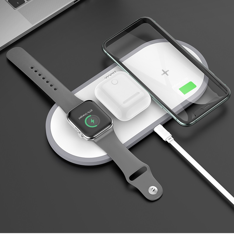 ที่ชาร์จไร้สาย Hoco CW24 3in1 Wireless Charger White