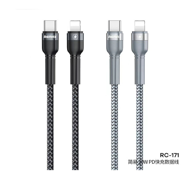 สายชาร์จ Remax Type-C To Lightning (RC-171) 20W 1M Cable Black