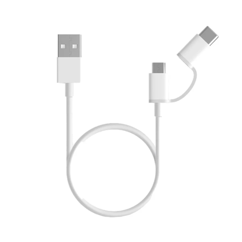 สายชาร์จ Xiaomi Mi 2-IN-1 Micro USB to Type C Cable สายชาร์จ Xiaomi Mi 2-IN-1 Micro USB to Type C Cable