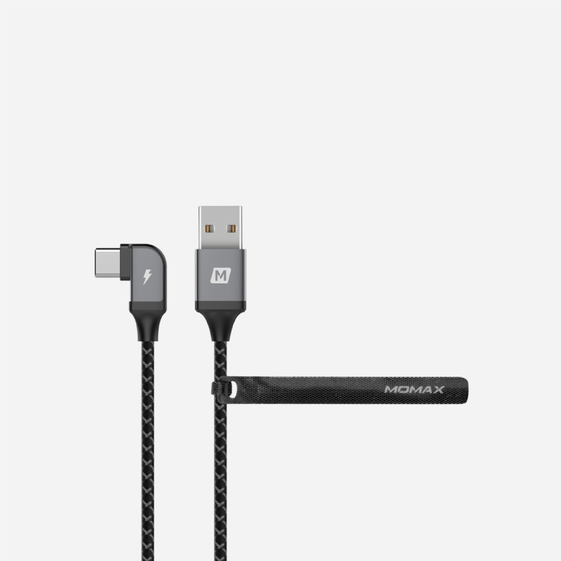 สายชาร์จ Momax Go Link L-shape Type C to USB Cable (1.2M) Space Grey 1