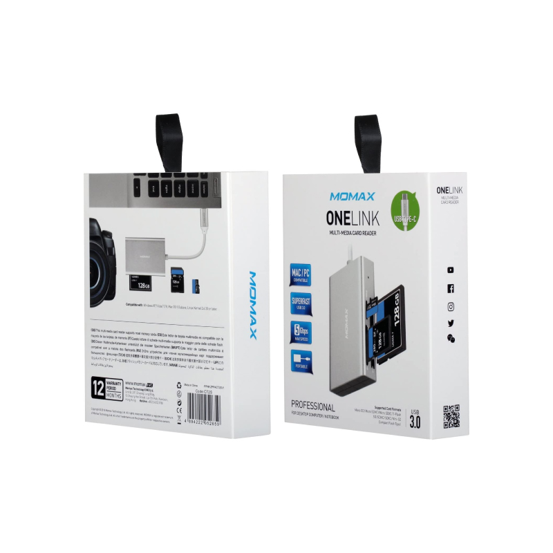 ตัวแปลง Momax One Link Mult-Media Card Reader Silver
