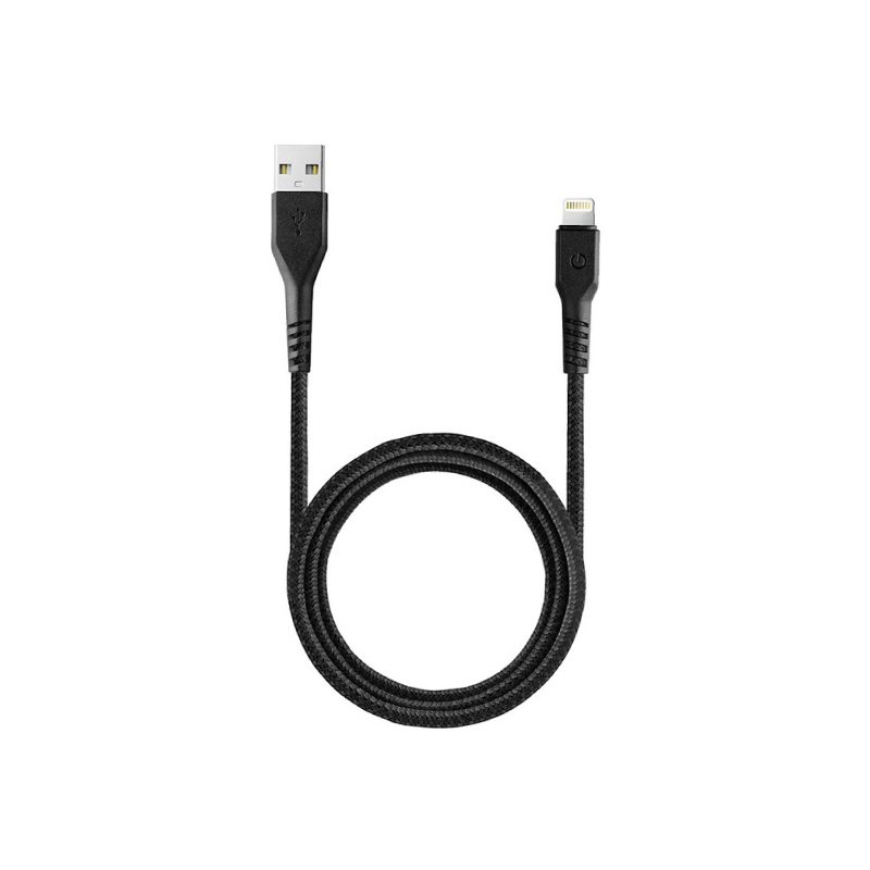 สายชาร์จ Energea Anti Microbial Fibratough USB A to Lightning Cable 1.5m Black 1