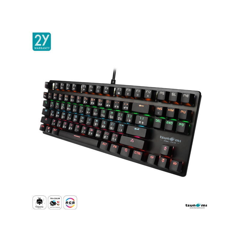 คีย์บอร์ด Tsunami Outemu MK-03 TKL Mechanical Gaming Keyboard คีย์บอร์ด Tsunami Outemu MK-03 TKL Mechanical Gaming Keyboard