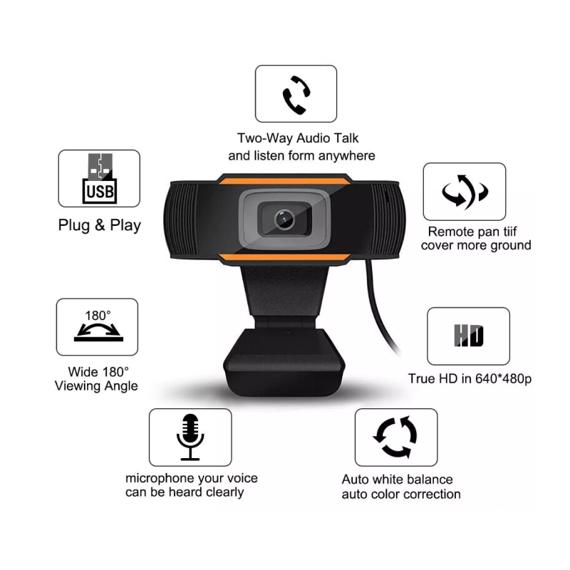 กล้องเว็บแคม Razeak Webcam with Microphone For PC USB 2.0 640x480 พร้อมไมโครโฟน
