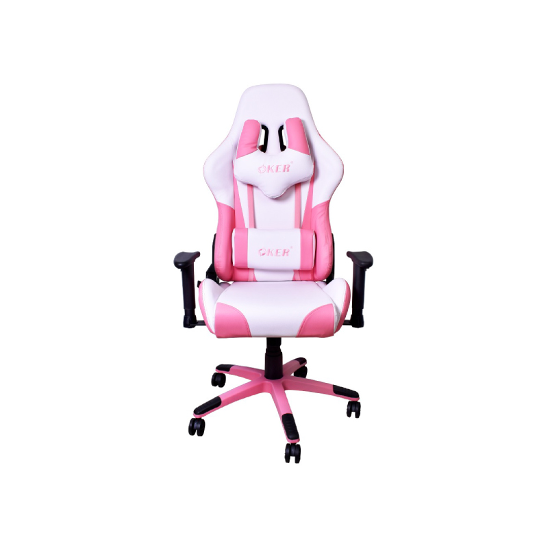 เก้าอี้เล่นเกม OKER G599 Gaming Chair Pink-White 1