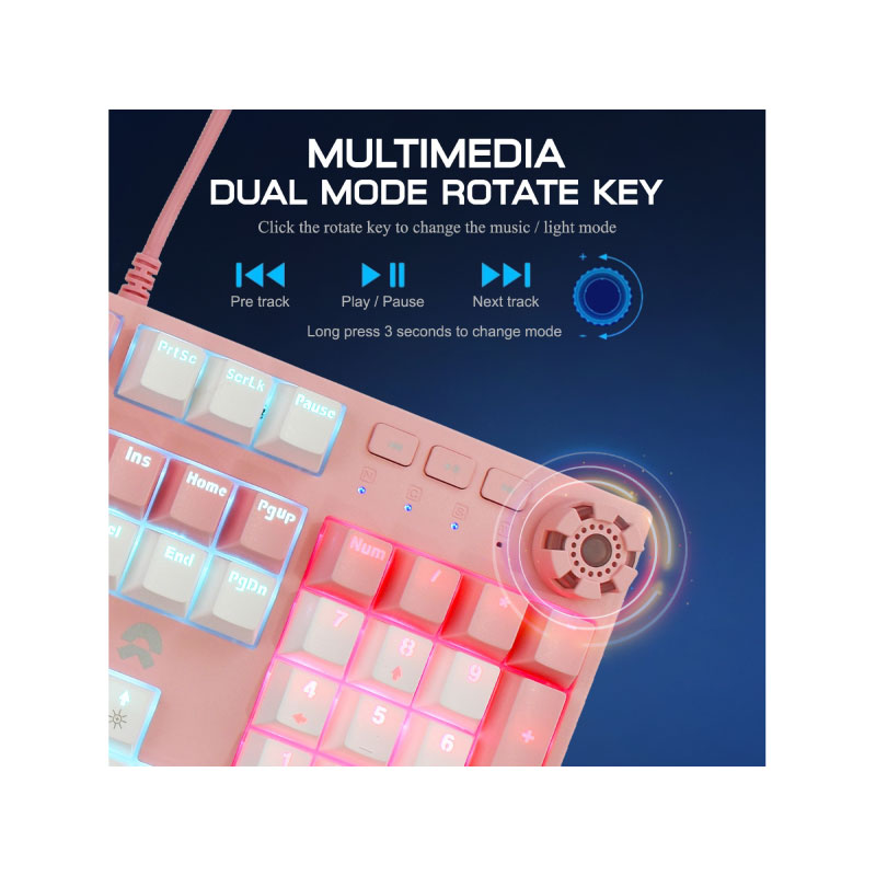 คีย์บอร์ด OKER K-99B Mechanical Keyboard Pink