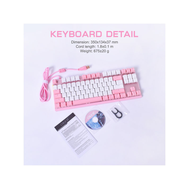 คีย์บอร์ด OKER K82 RGB Mechanical Gaming Keyboard Red Switch