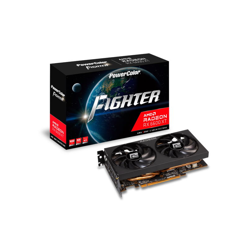 การ์ดจอ Power Color Fighter AMD Radeon RX 6600 XT 8GB GDDR6 VGA การ์ดจอ Power Color Fighter AMD Radeon RX 6600 XT 8GB GDDR6 VGA