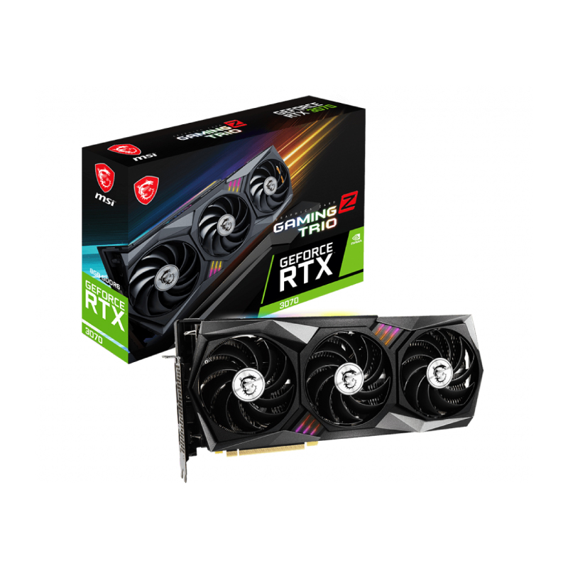 การ์ดจอ MSI GeForce RTX 3070 GAMING Z TRIO 8G LHR VGA การ์ดจอ MSI GeForce RTX 3070 GAMING Z TRIO 8G LHR VGA