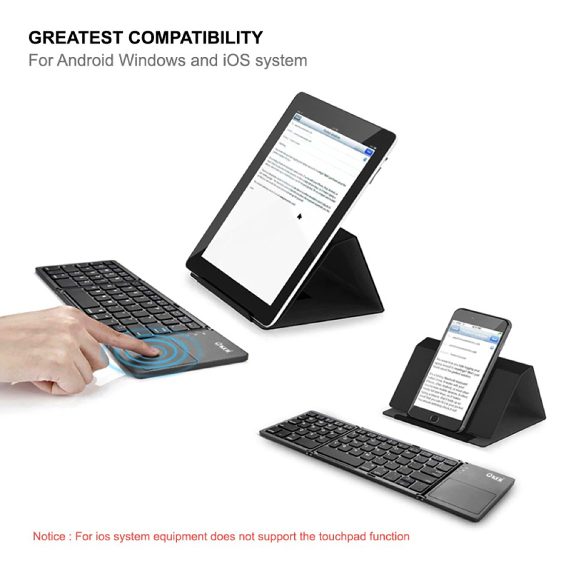 คีย์บอร์ด OKER BT-033 Wireless Folding Keyboard Black 3