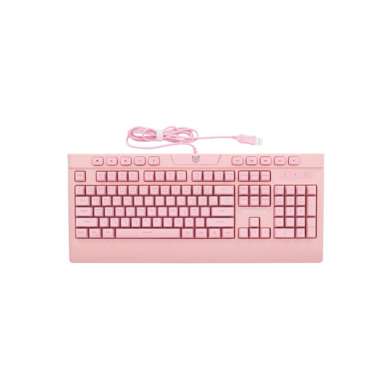 คีย์บอร์ด Onikuma G21 Sakura Gaming Keyboard Pink membrane switch