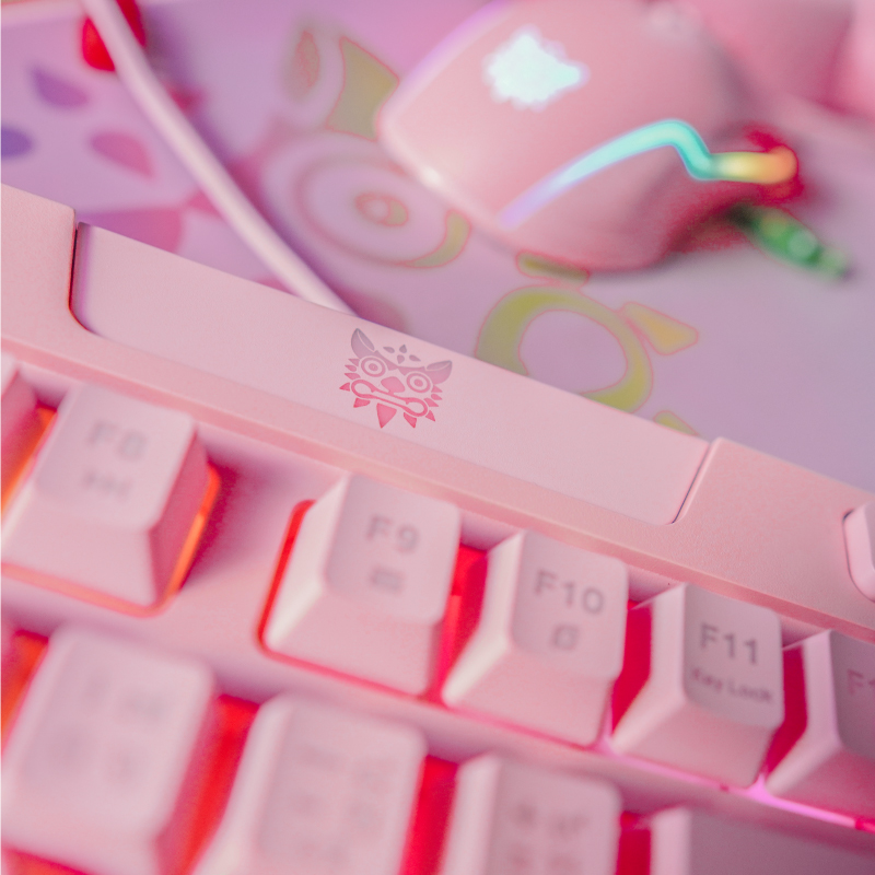คีย์บอร์ด Onikuma G21 Sakura Gaming Keyboard Pink membrane switch