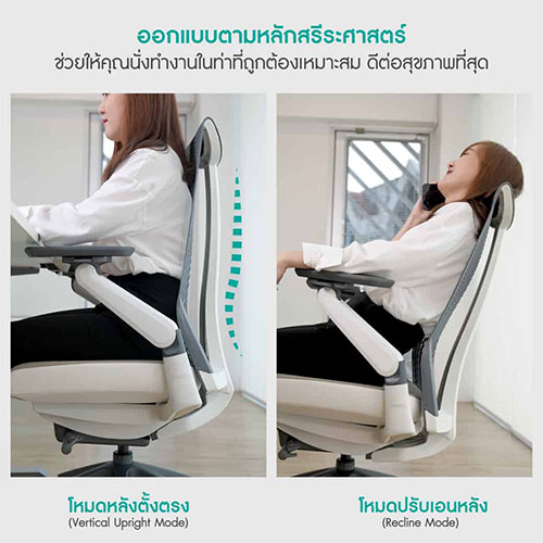 เก้าอี้เพื่อสุขภาพ Bewell Cuddle Ergonomic Chair คุณภาพดี นั่งสบาย ประกันศูนย์