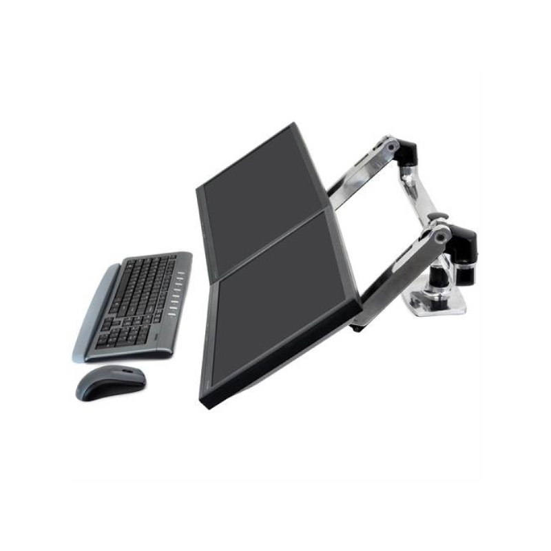 ขาตั้งจอคอมพิวเตอร์ 2 ขา Ergotron LX Dual Side-by-Side Monitor Arm Polished Aluminum 3