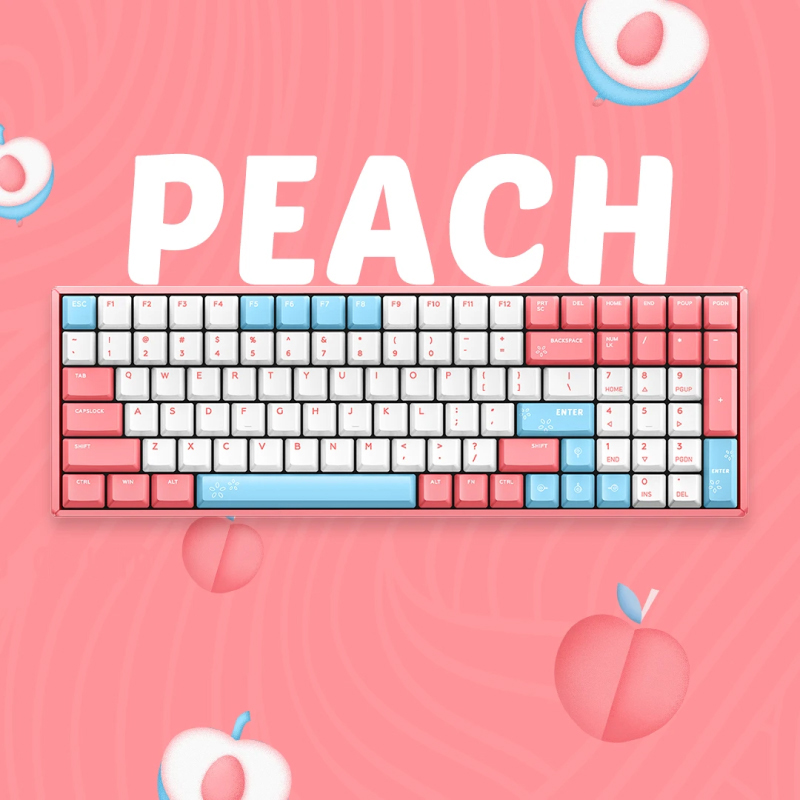 คีย์บอร์ดไร้สาย IQUNIX F96 Peach Wireless Mechanical Keyboard (EN) RGB Backlit Gateron Red Switch